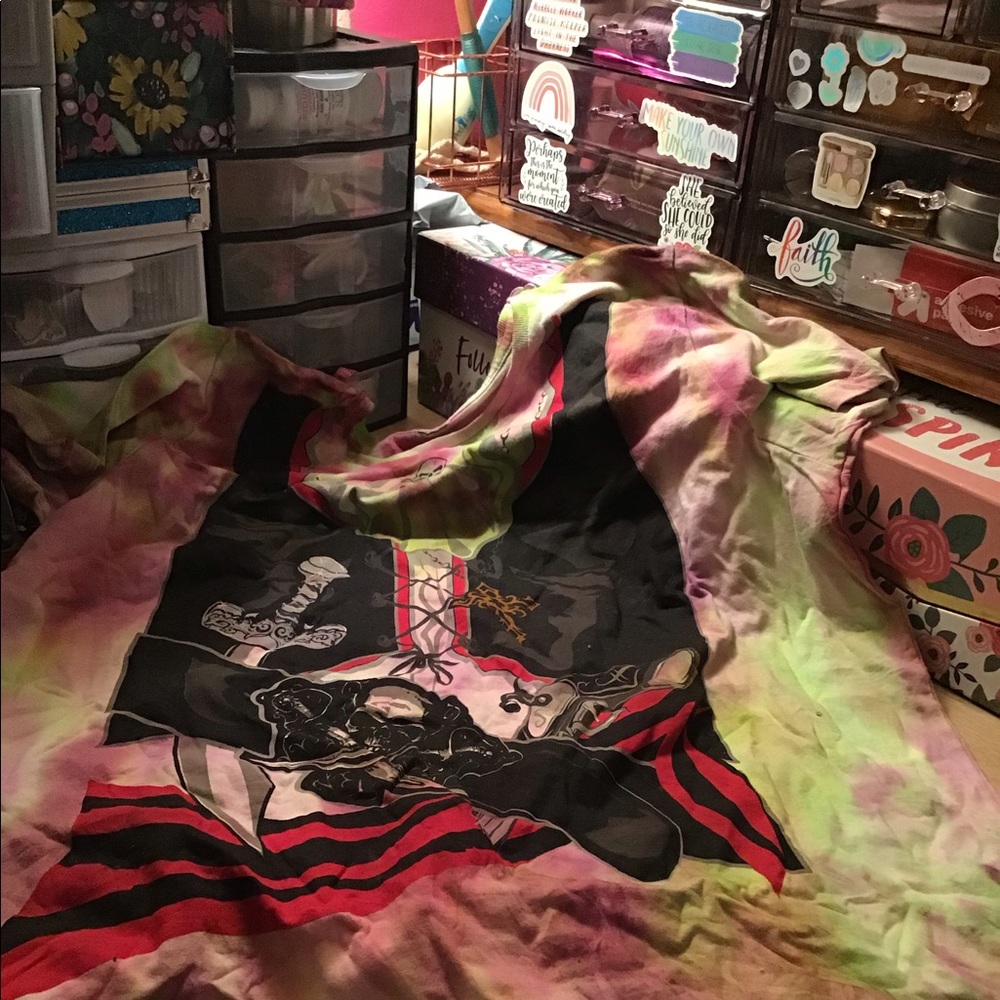 3x tie dye punk rock and pirate shirt